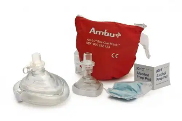  KEMP 10-523 AMBU CPR Mascarilla Combo Adulto y Niño en Bolsa Suave